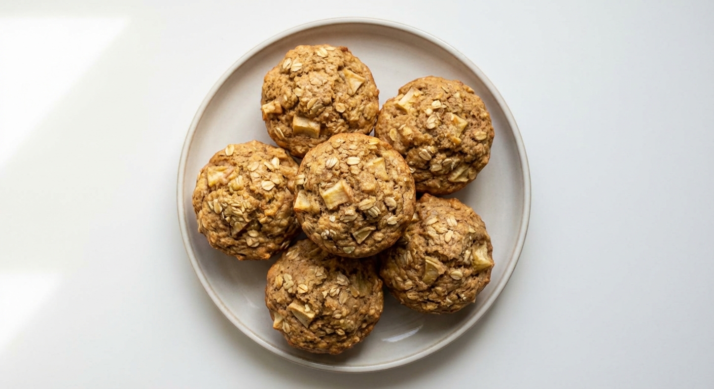 Owsiane Muffiny z Jabłkiem i Miodem