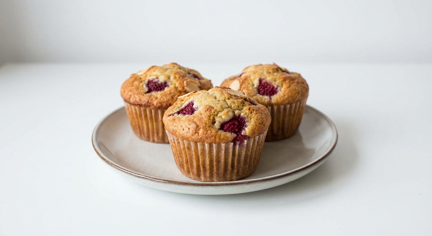 Migdałowe Muffiny z Malinami i Miodem