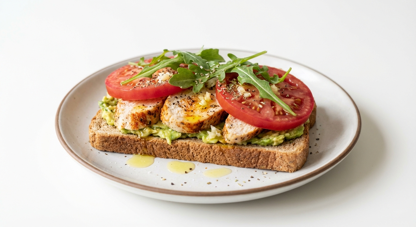 Tost z Kurczakiem, Awokado i Pomidorem