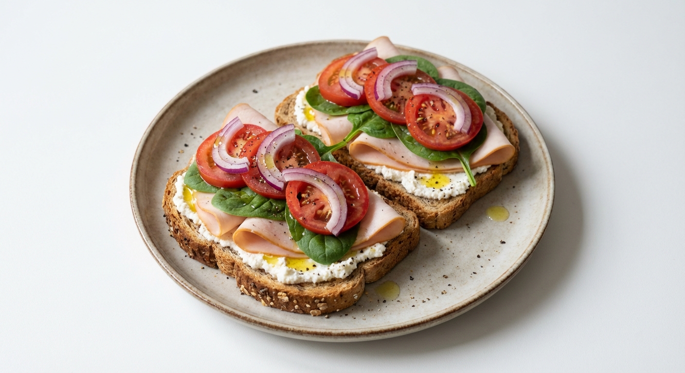 Tost z Indykiem, Ricottą i Szpinakiem