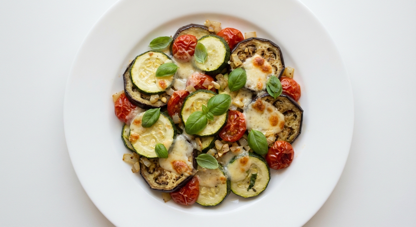 Zapiekanka warzywna z Mozzarellą i Bazylią