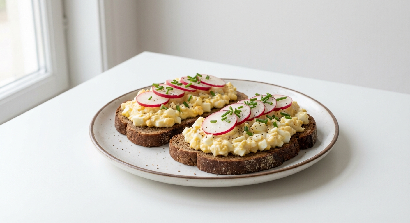 Żytnie kanapki z pastą jajeczną