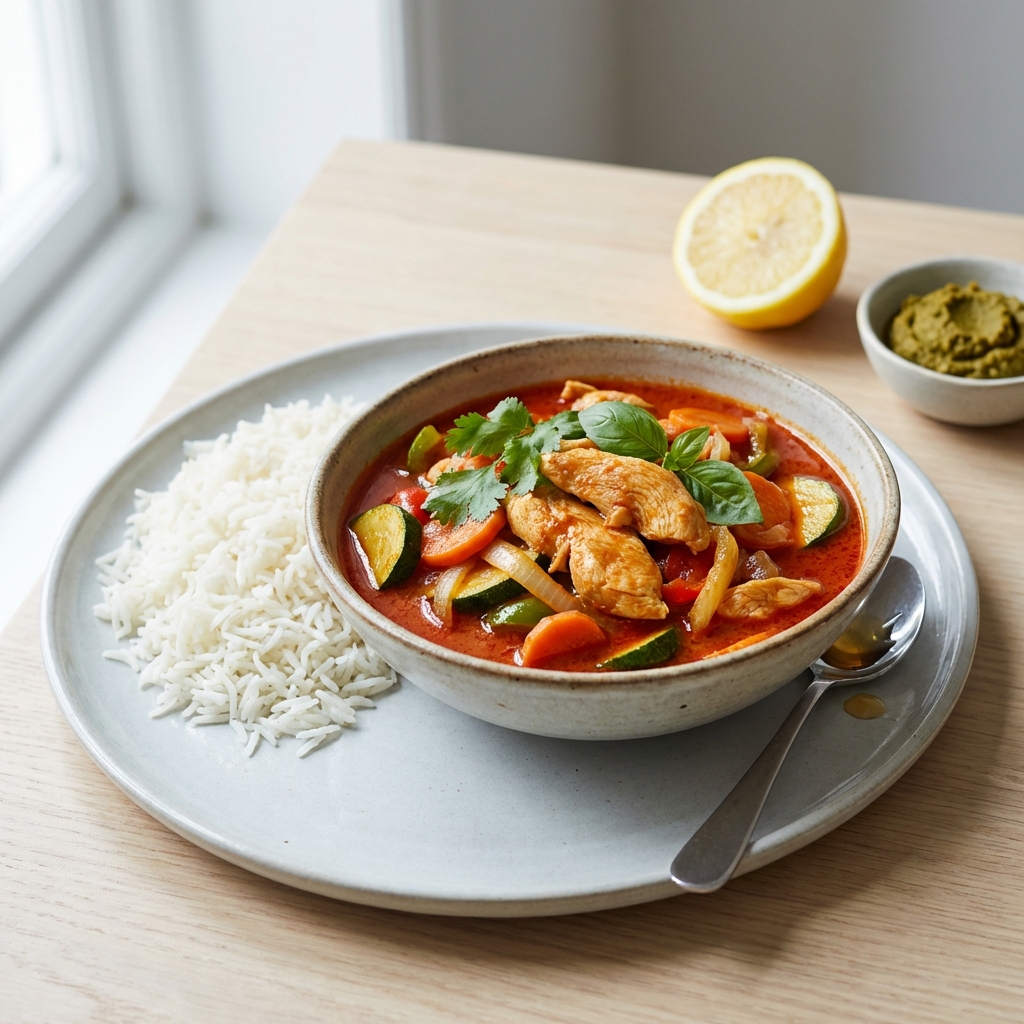 Kurczak w Czerwonym Curry z Miodem