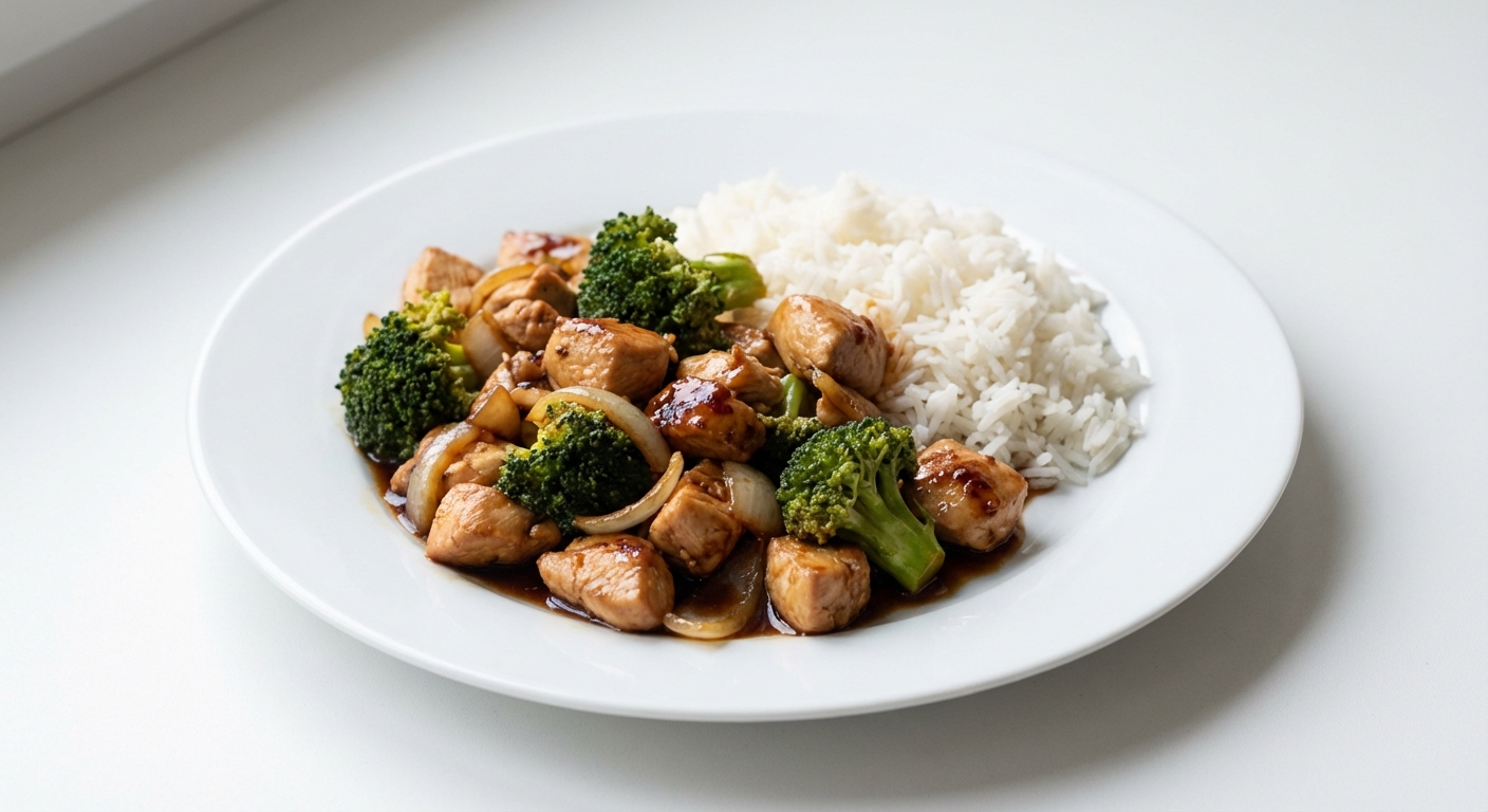 Kurczak z Brokułami w Miodowo-Sojowym Sosie