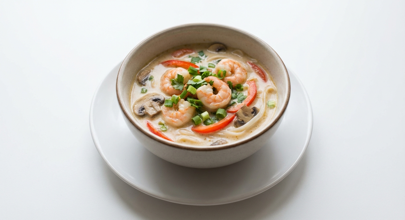 Tajska Zupa Kokosowa z Krewetkami i Miodem