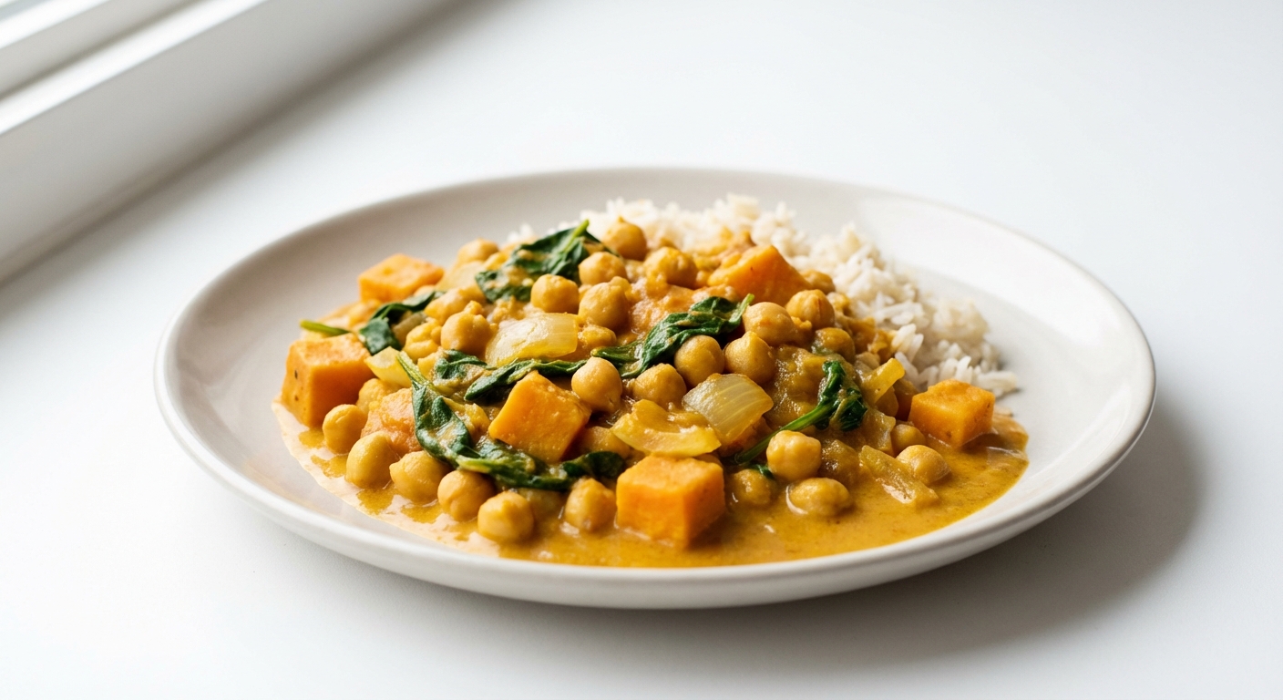 Curry z Batata, Ciecierzycy i Szpinaku