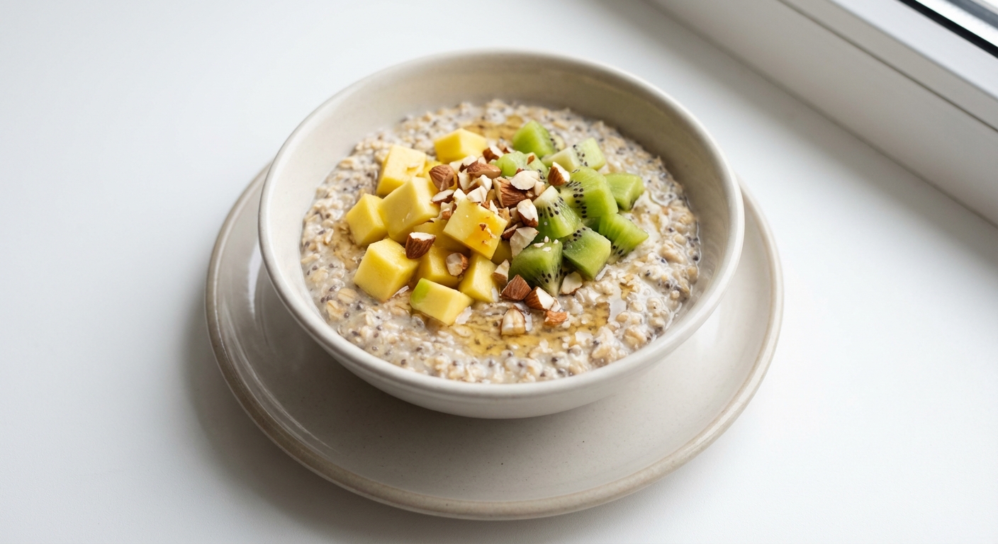 Owsianka z Mango, Kiwi, Chia i Miodem