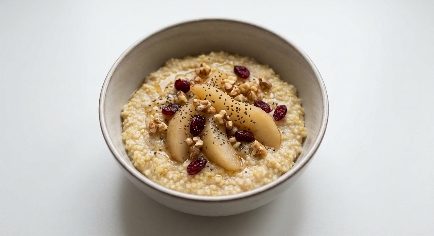 Jaglanka z Gruszką, Orzechami i Miodem