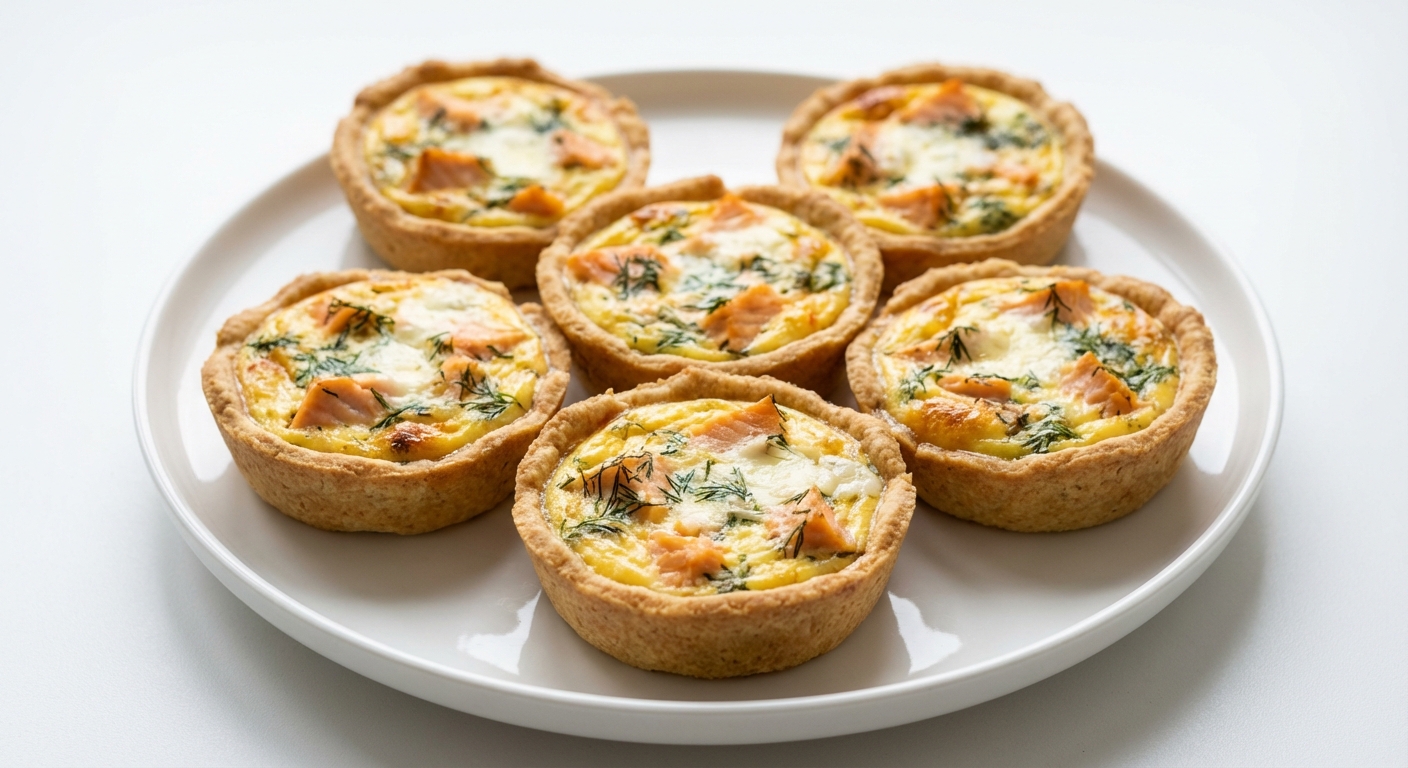 Mini Quiche z Łososiem i Koperkiem