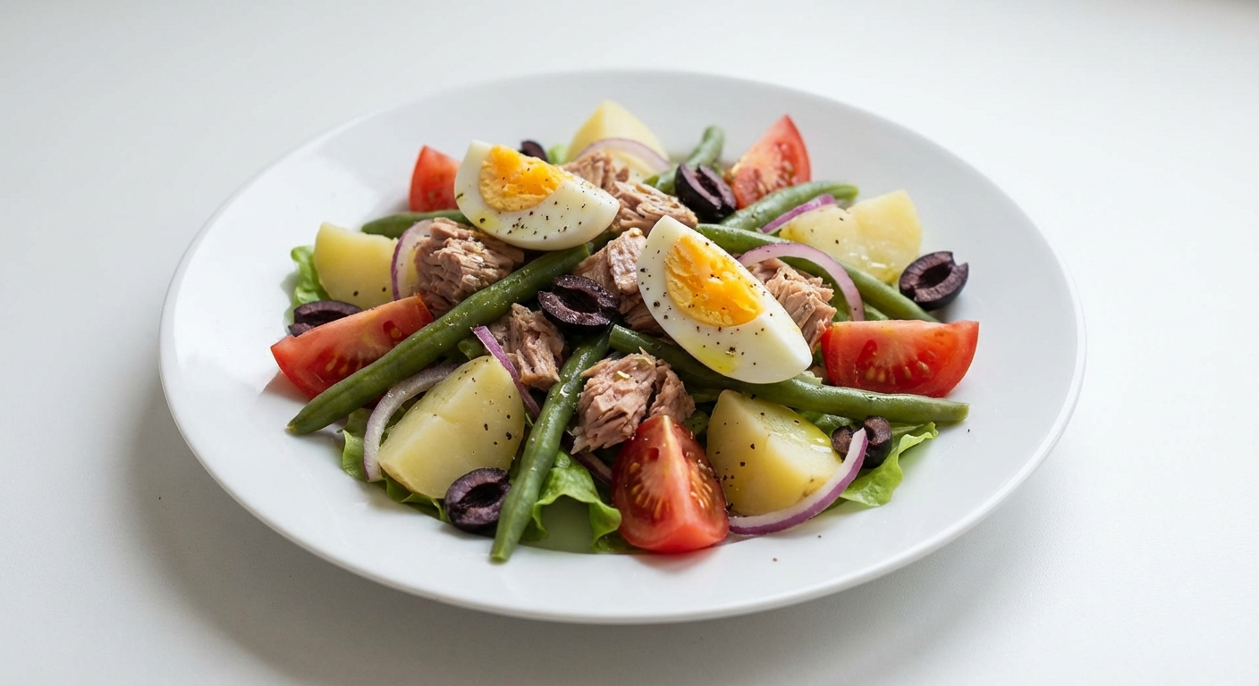 Sałatka z Tuńczykiem, Fasolką i Jajkiem