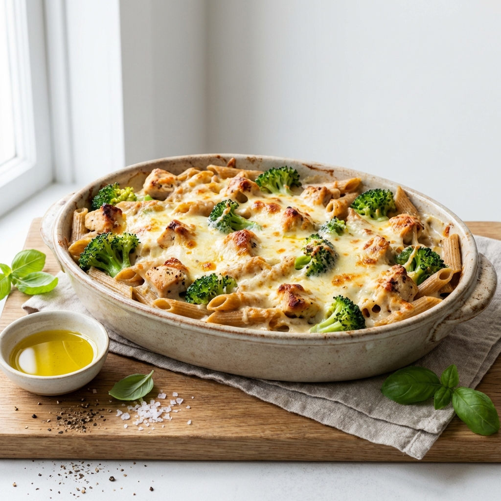 Zapiekanka Penne z Kurczakiem i Brokułami