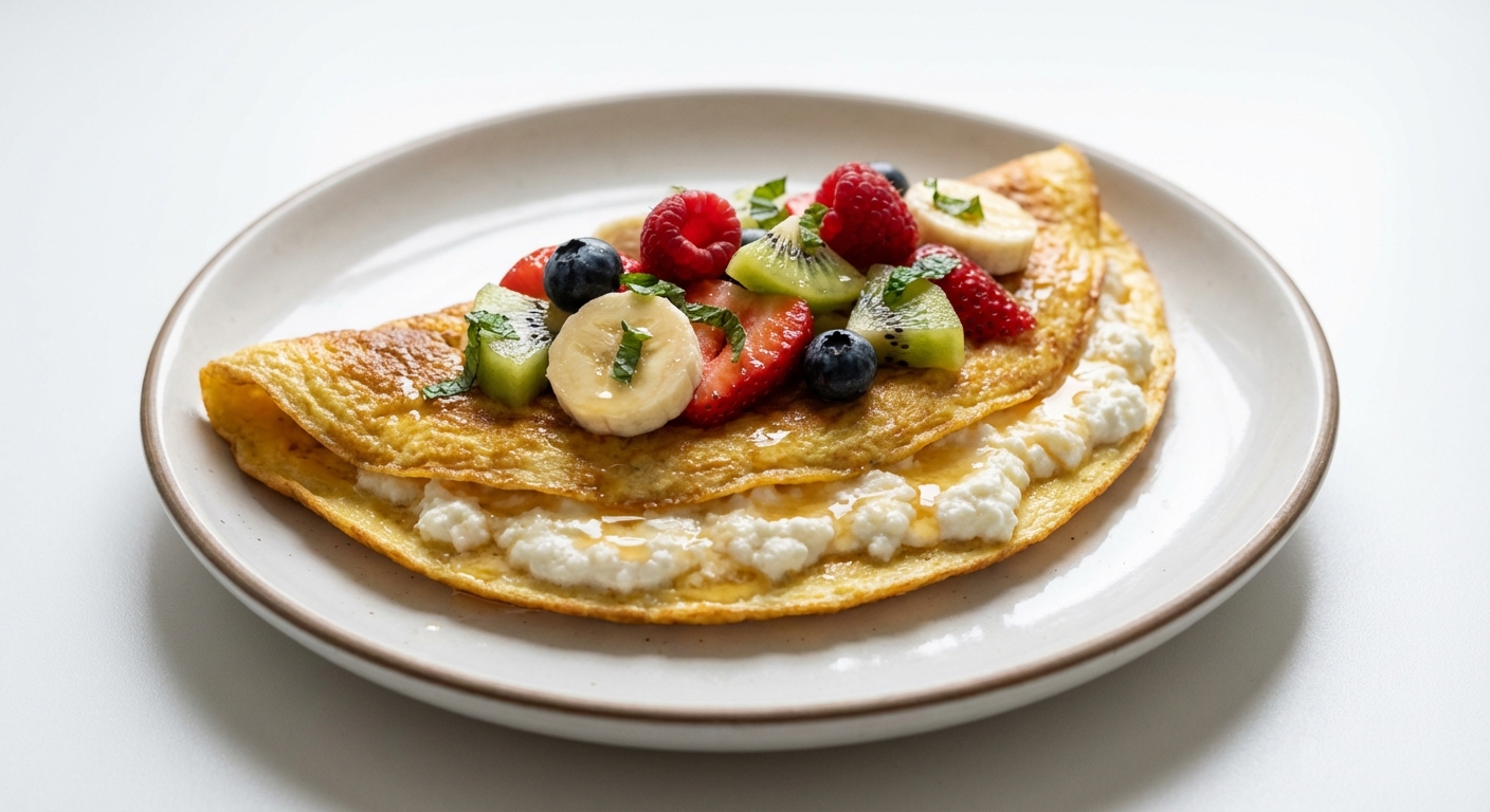 Omlet z Ricottą, Owocami i Miodem