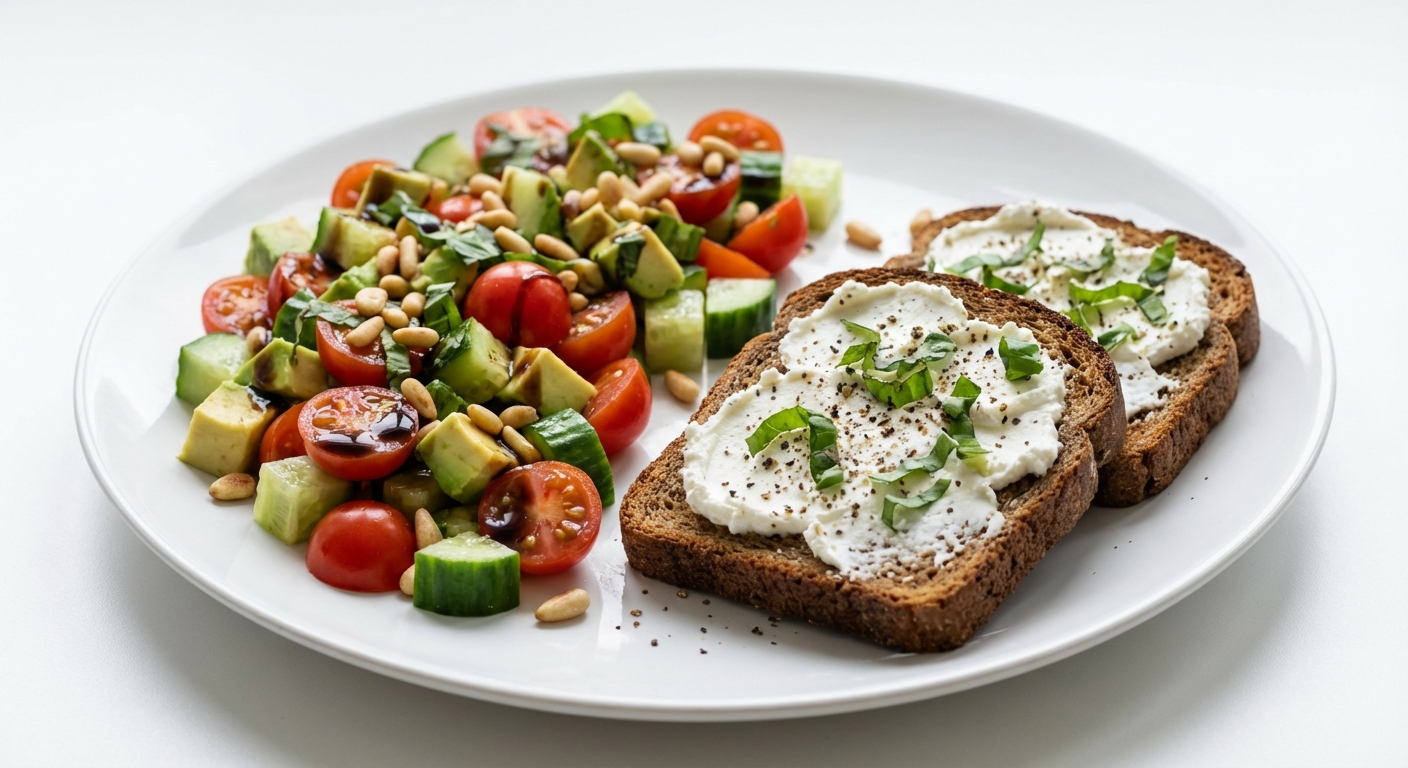 Żytnia Kanapka z Kozim Serem i Sałatką