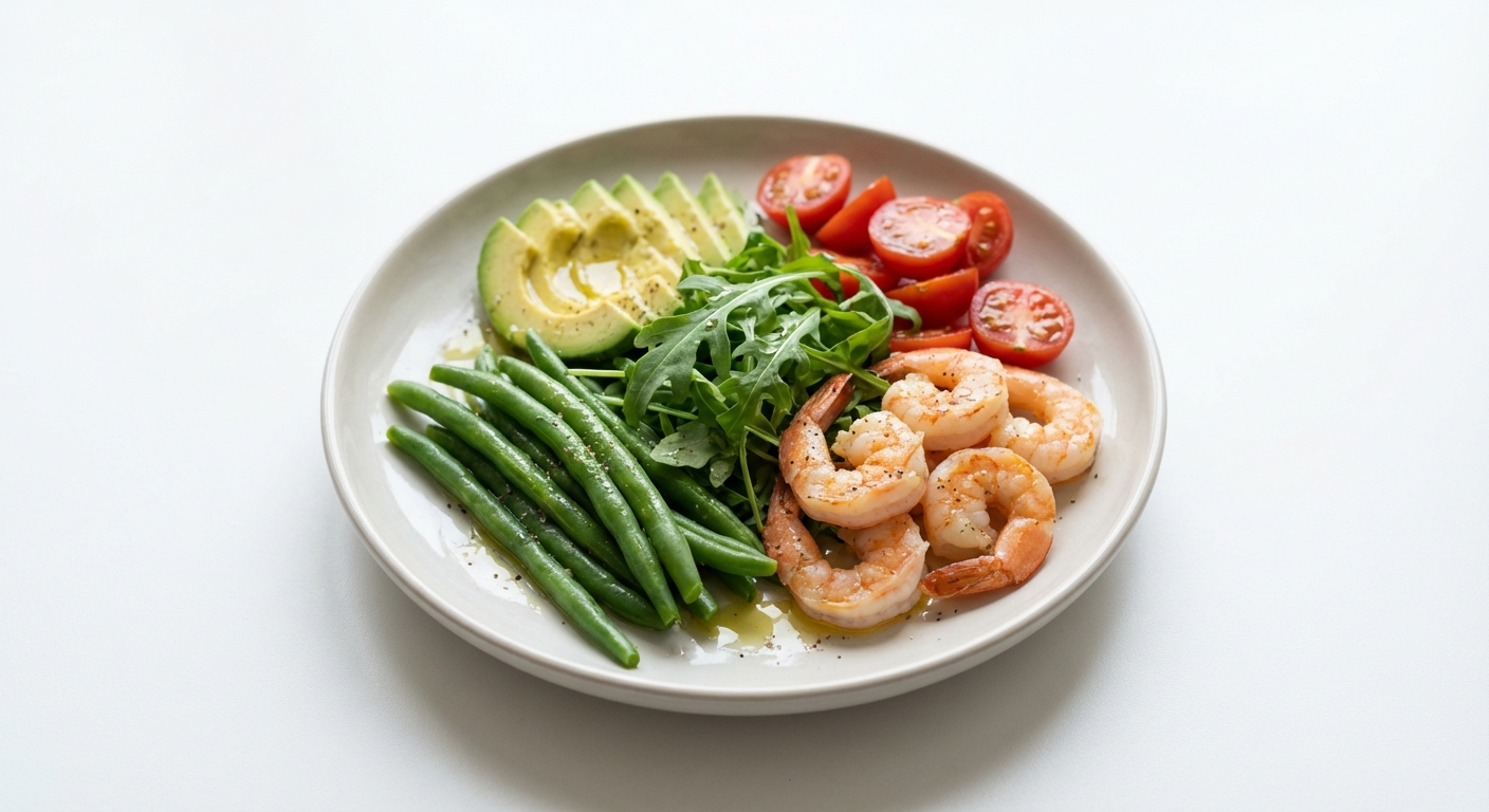 Krewetki z Awokado, Rukolą i Miodem