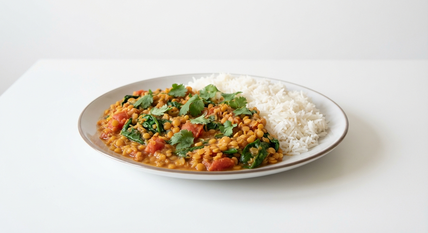 Curry z Soczewicy, Szpinaku i Kolendry