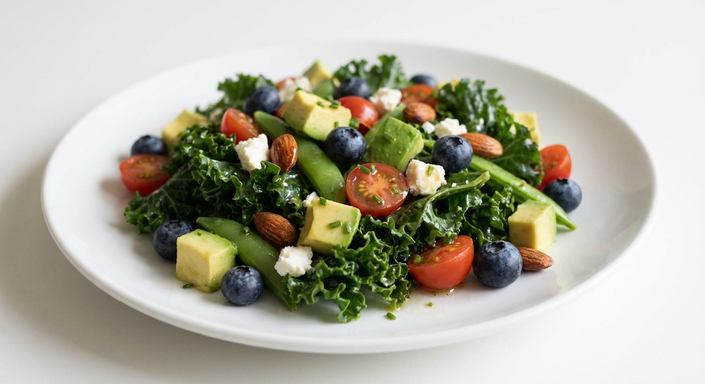 Sałatka z Jarmużu, Awokado i Borówek