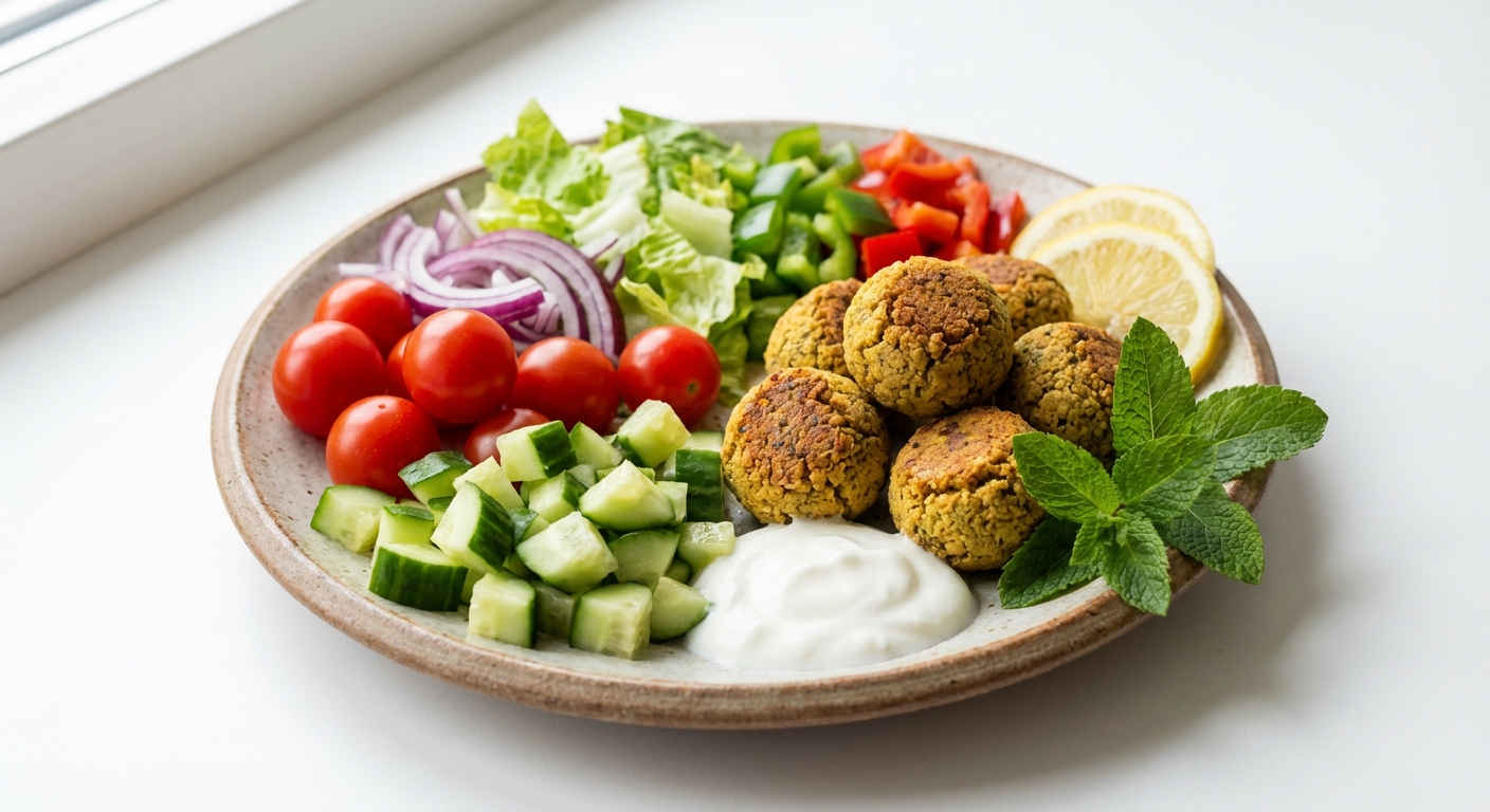 Pieczony Falafel z Sałatką i Miętą