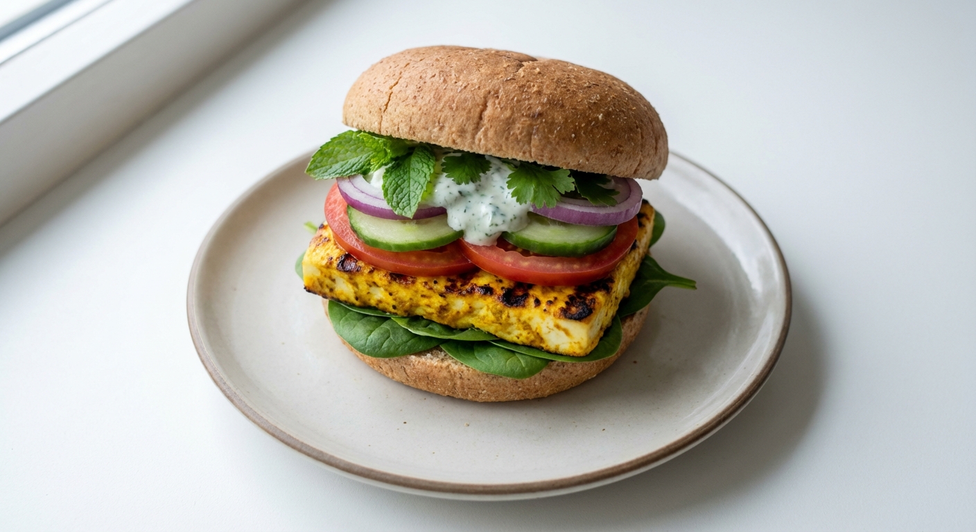 Burger Tandoori z Twarogiem i Miętą