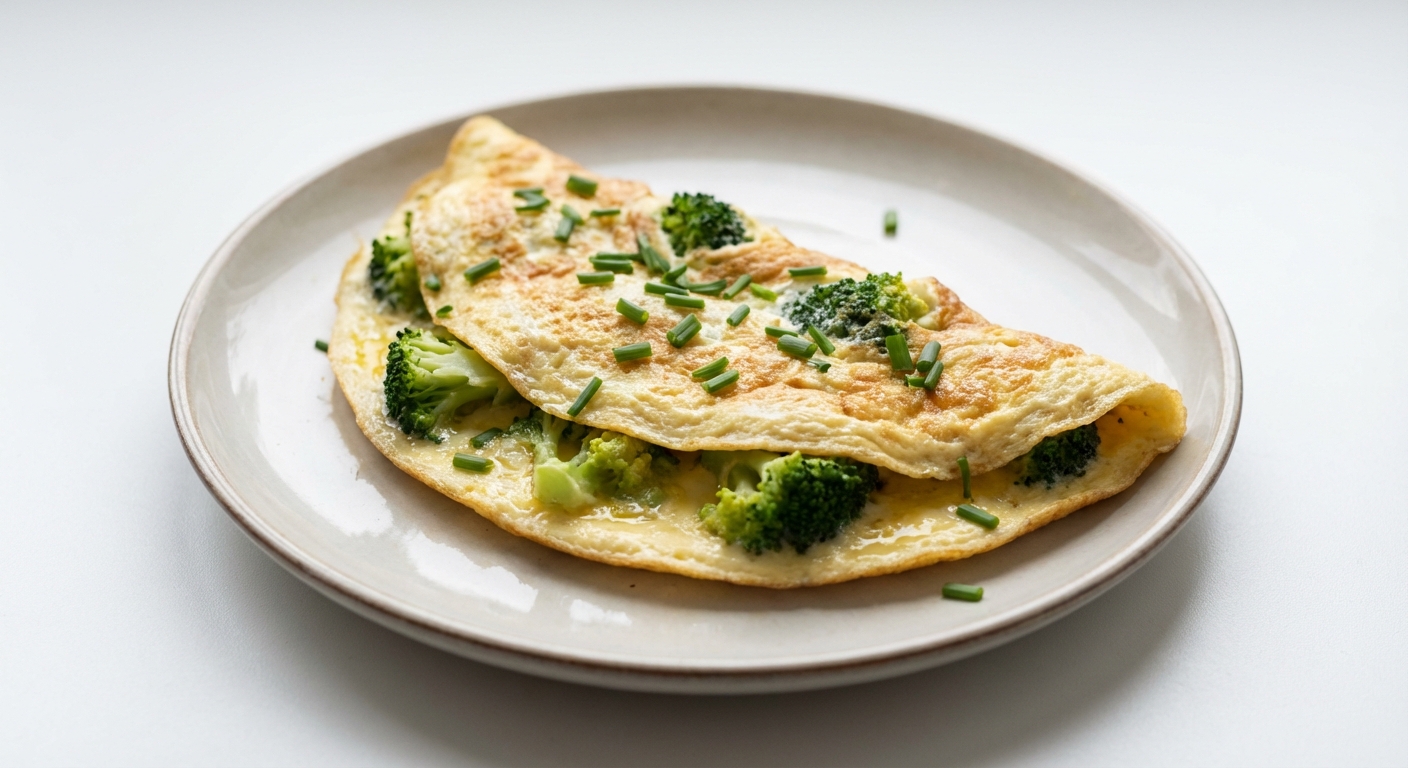 Omlet z Brokułami i Szczypiorkiem
