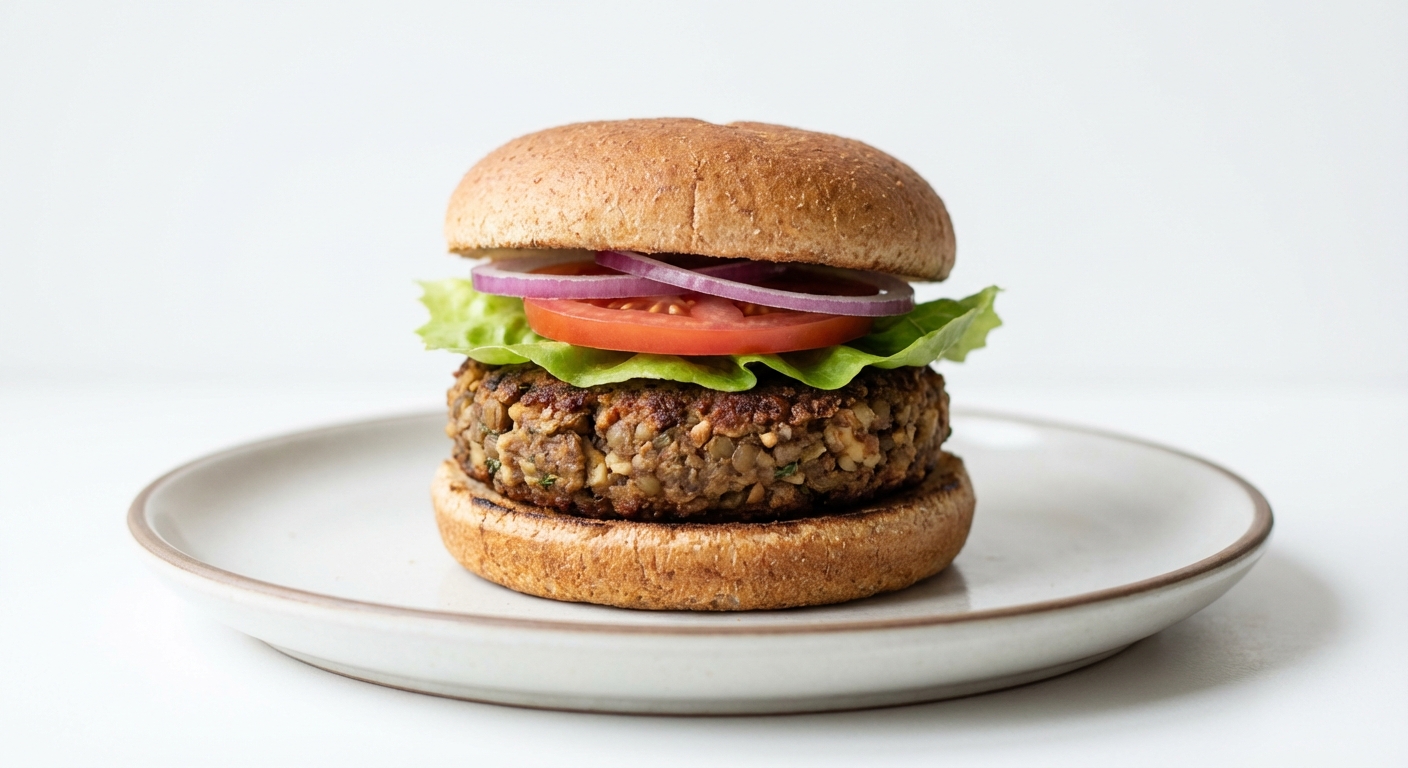 Pełnoziarniste Burgery z Soczewicy i Orzechów