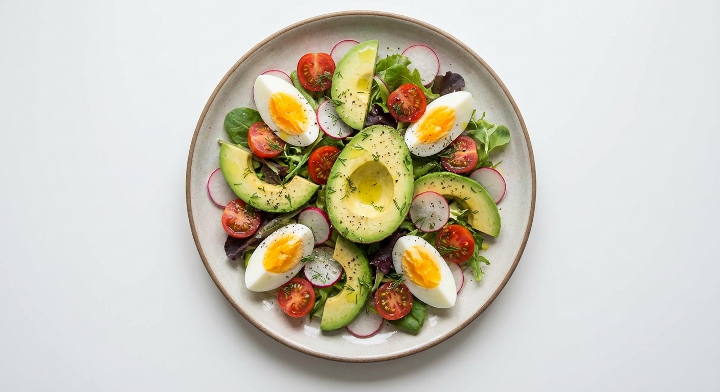 Sałatka z Awokado, Jajka i Rzodkiewki