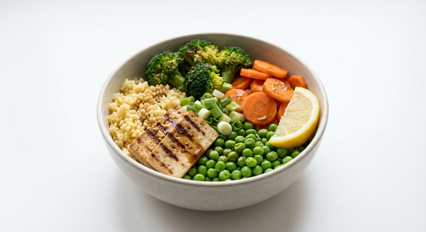 Bowl z Tofu, Kaszą Jaglaną i Warzywami