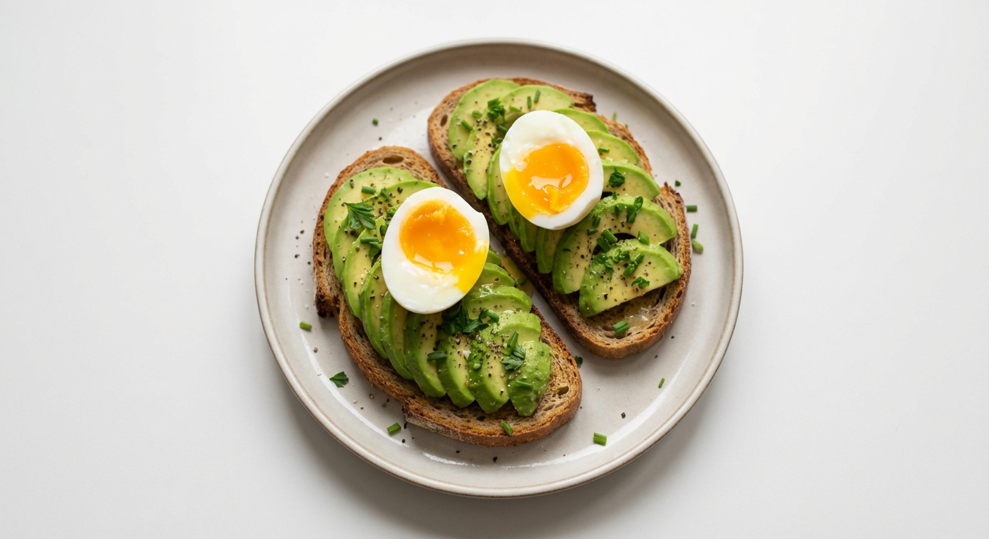 Żytni chleb z jajkiem i awokado