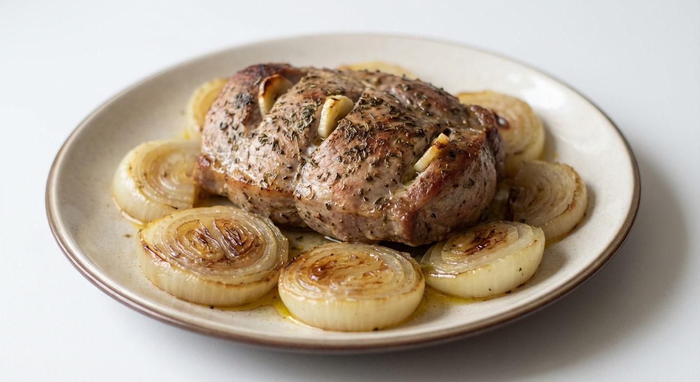 Łopatka z Czosnkiem, Cebulą i Majerankiem