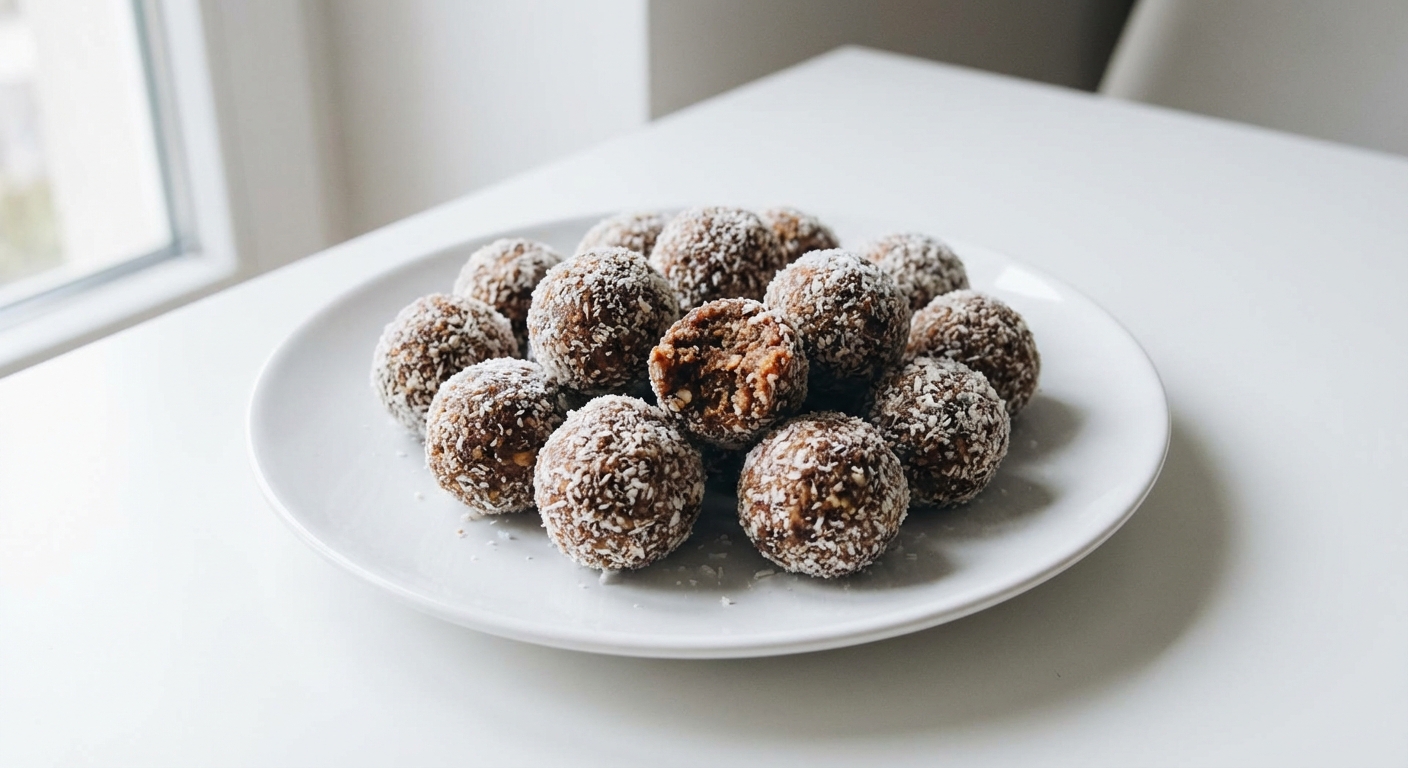 Daktylowo-Migdałowe Kulki Mocy z Kokosem