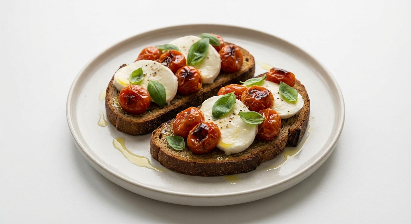 Bruschetta z Pomidorami, Mozzarellą i Bazylią