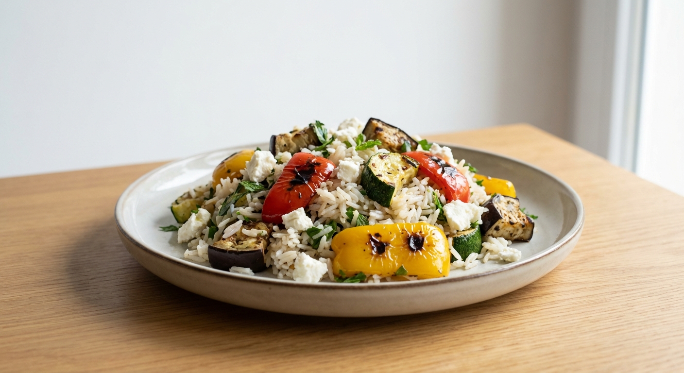 Sałatka z Ryżu Basmati, Warzyw i Koziego Sera