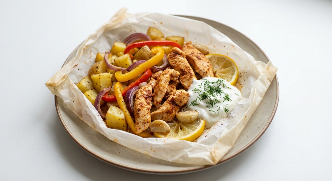 Kurczak z Ziemniakami i Papryką w Papilocie