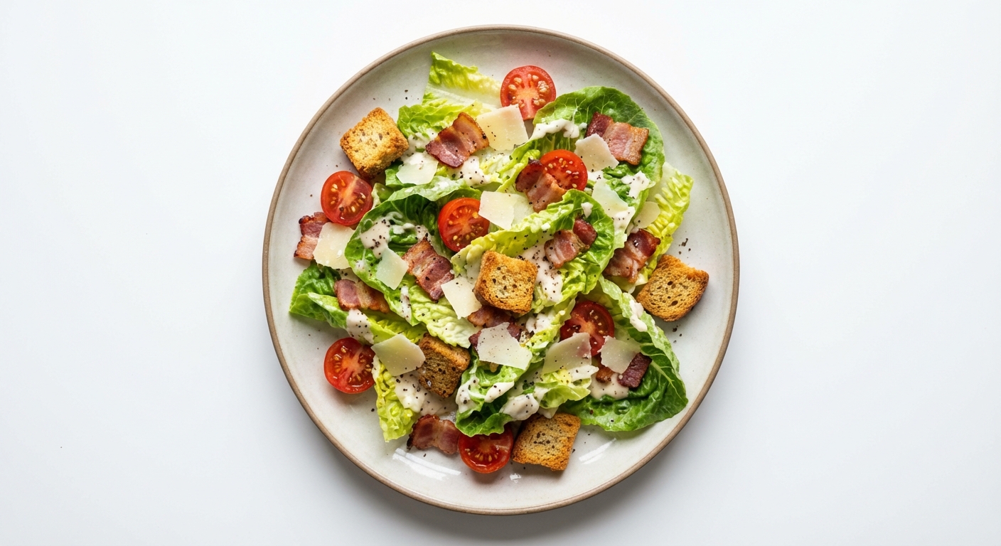 Sałatka Cezar z Boczkiem i Pomidorkami