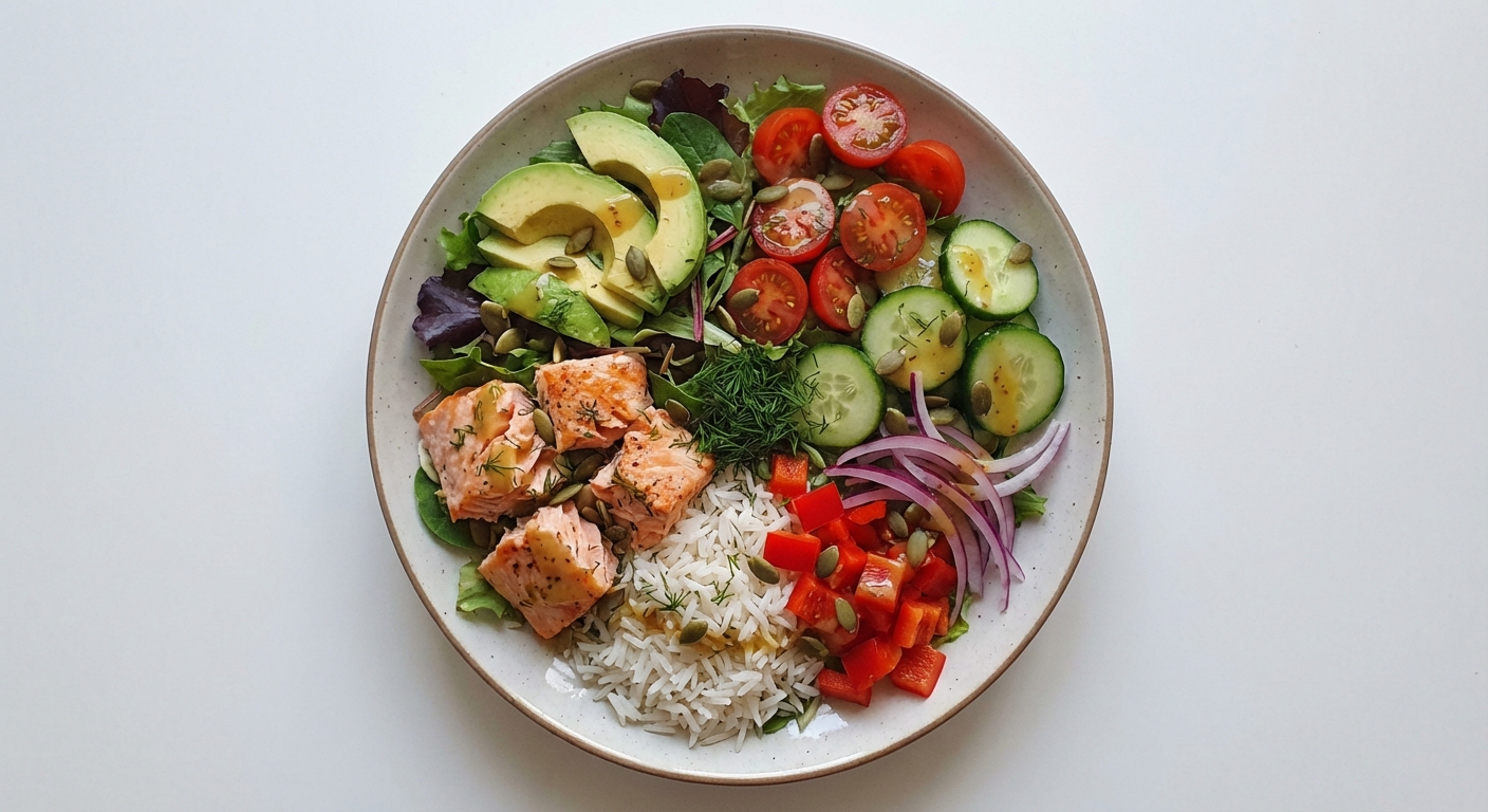 Sałatka z Łososiem, Awokado i Miodem