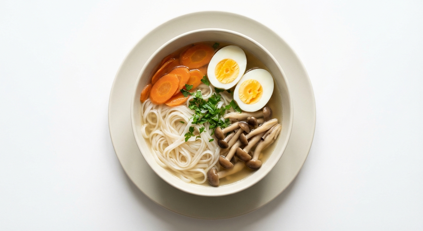 Ramen z Marchewką, Shimeji i Jajkiem