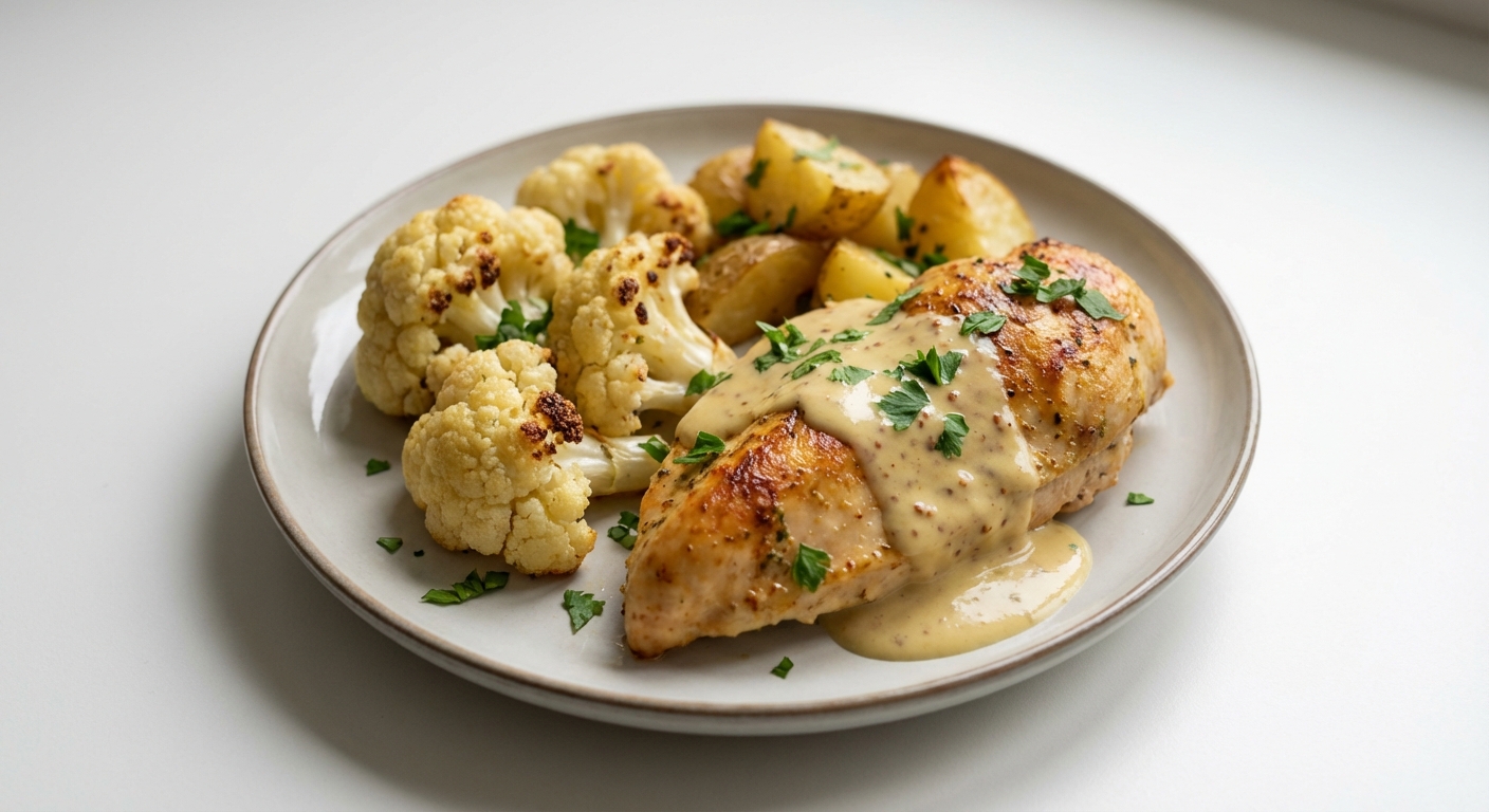 Kurczak, Kalafior, Ziemniaki: Dijon i Miód