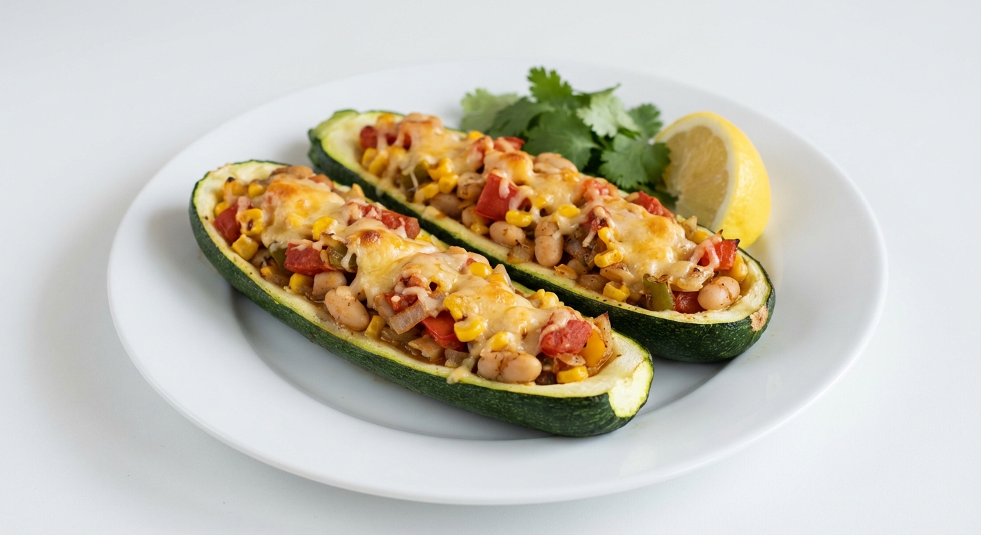 Cukinia Zapiekana z Fasolą i Kukurydzą