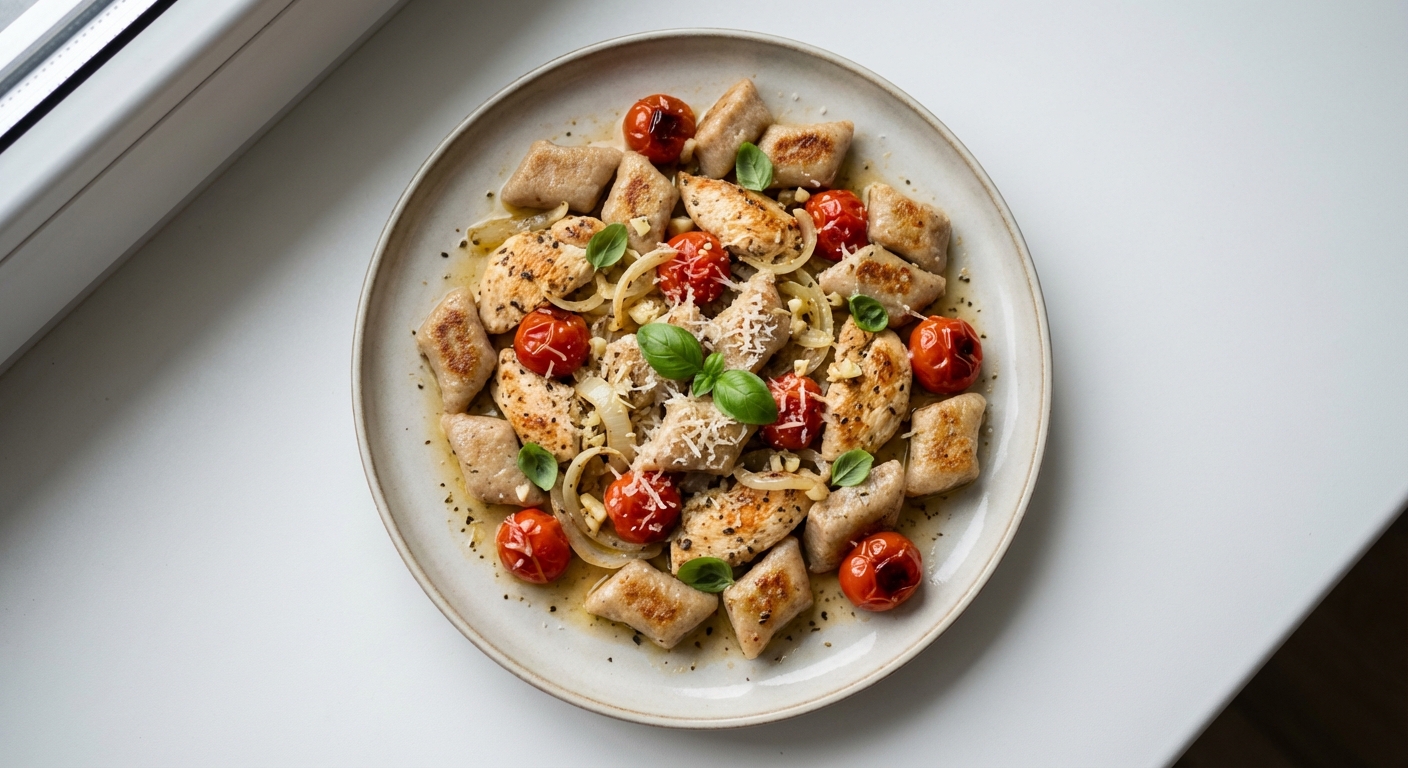 Kopytka z Kurczakiem i Pomidorkami