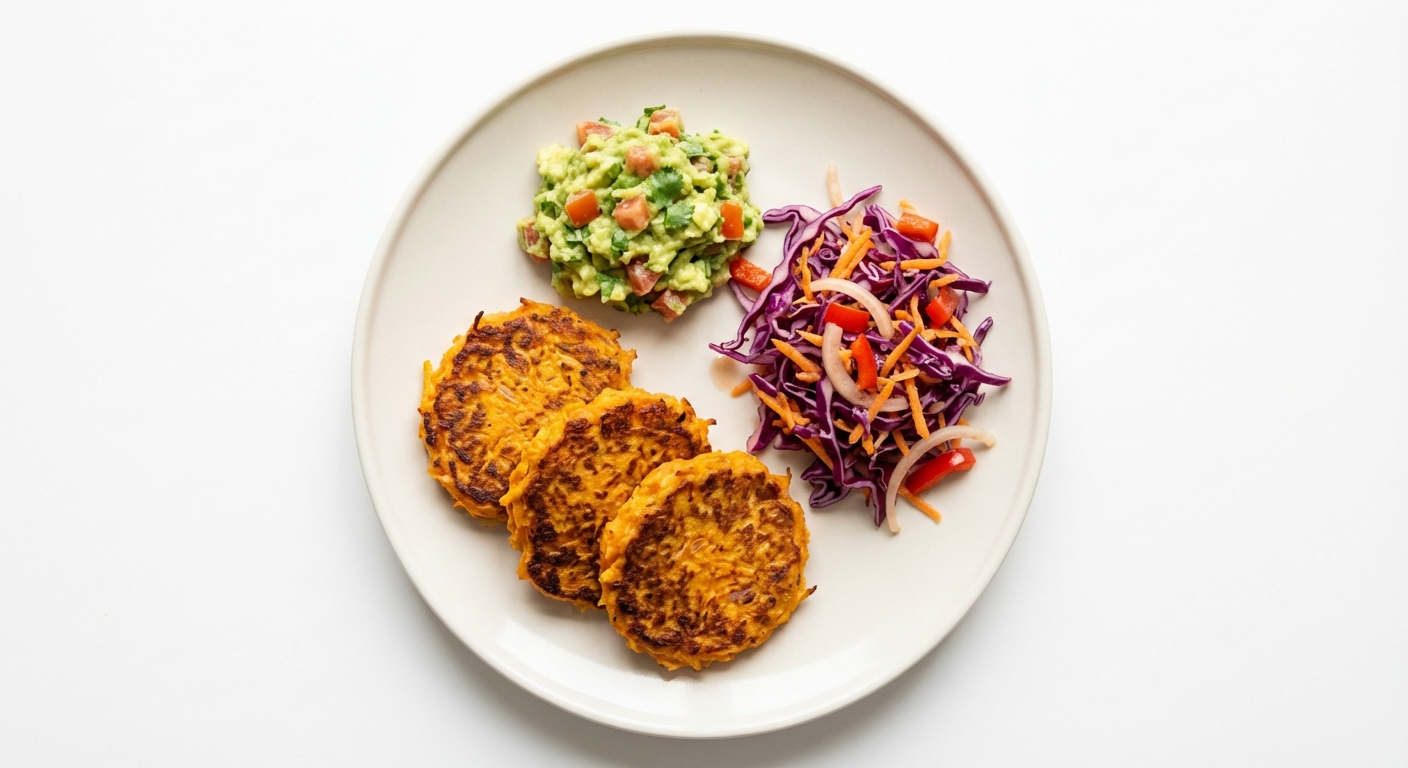 Placki z Batatów, Guacamole i Kapusta