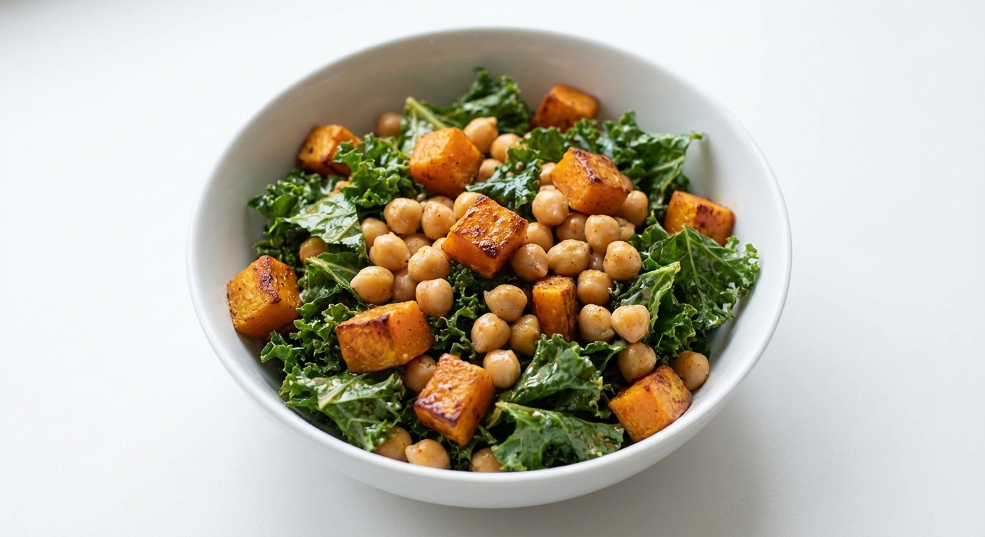 Jesienna Sałatka: Dynia, Ciecierzyca i Jarmuż