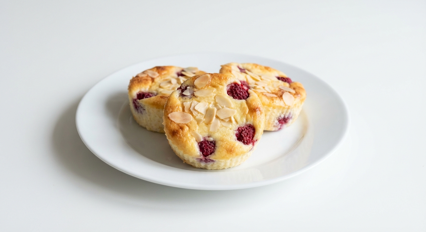 Serniczki Jogurtowe z Malinami i Migdałami