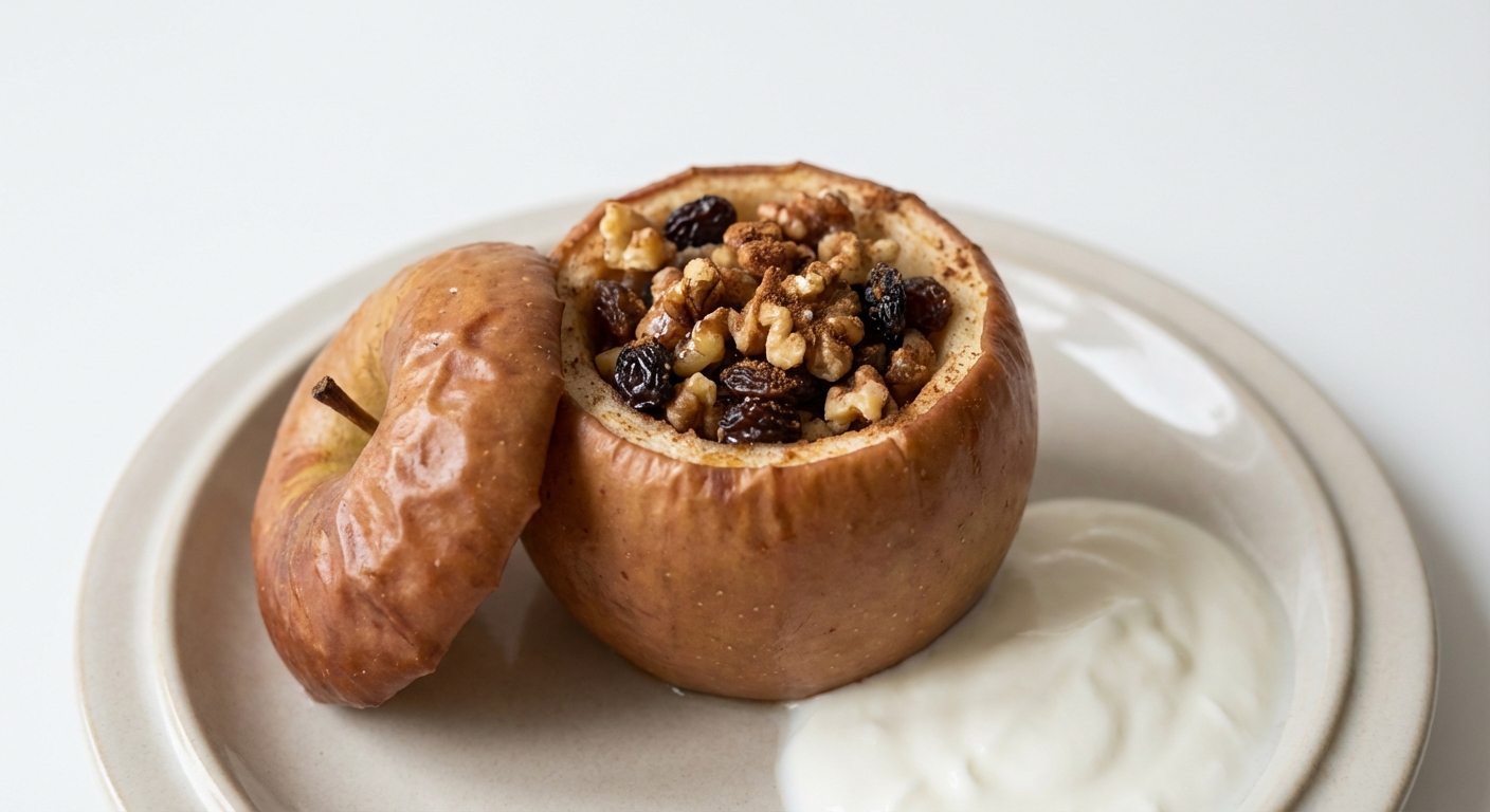 Jabłka Pieczone z Miodem, Orzechami i Cynamonem