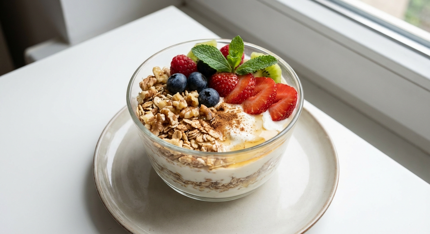 Jogurt z Owocami, Miodem i Orzechami