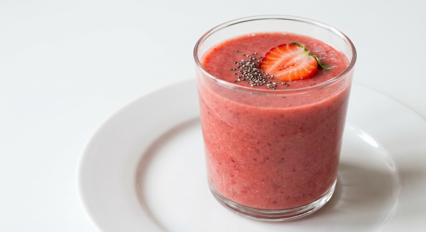 Truskawkowy Koktajl z Chia i Miodem