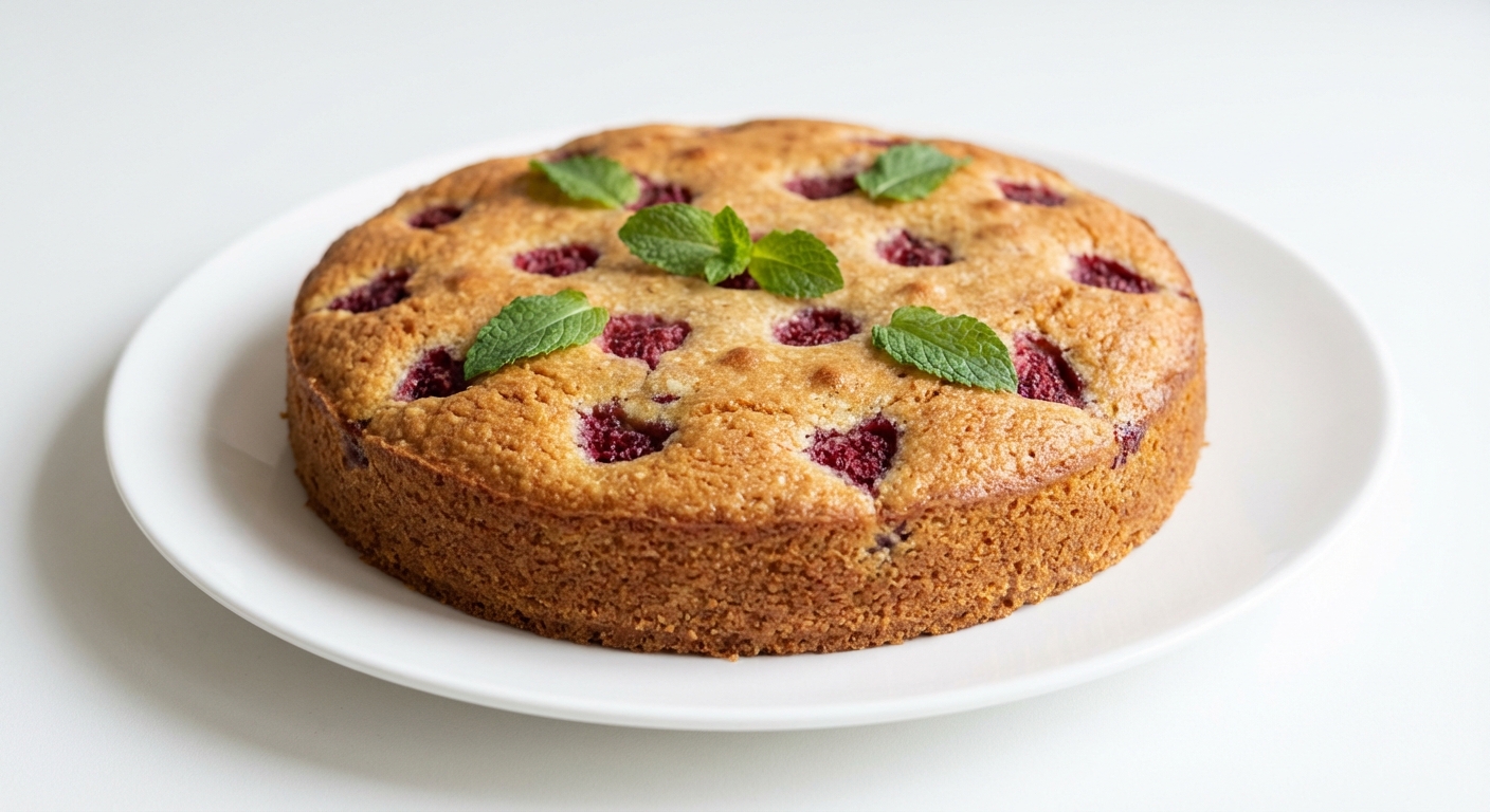 Migdałowe Ciasto z Malinami i Miodem