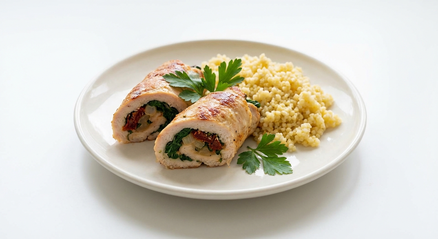 Roladki z Indyka ze Szpinakiem i Pomidorami