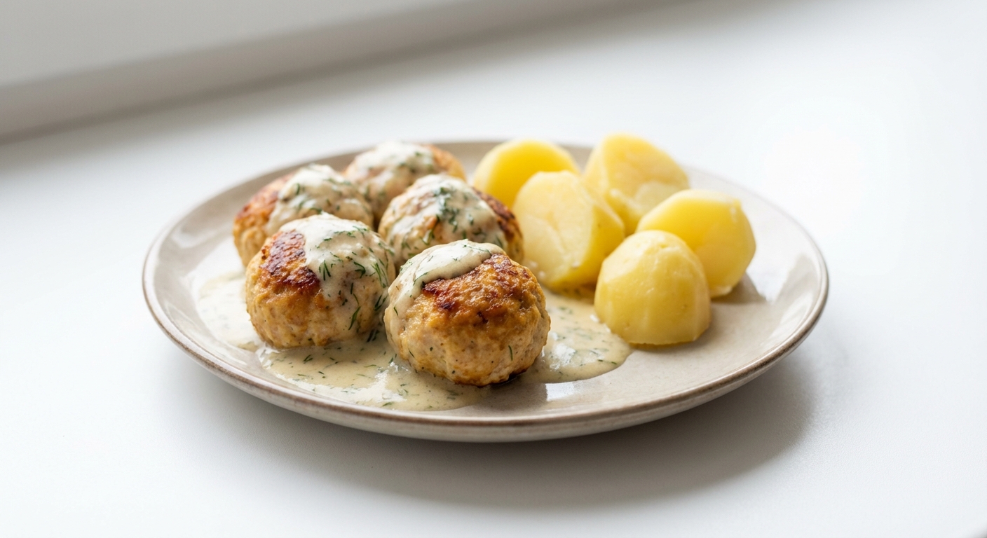 Pulpety z indyka w sosie koperkowym
