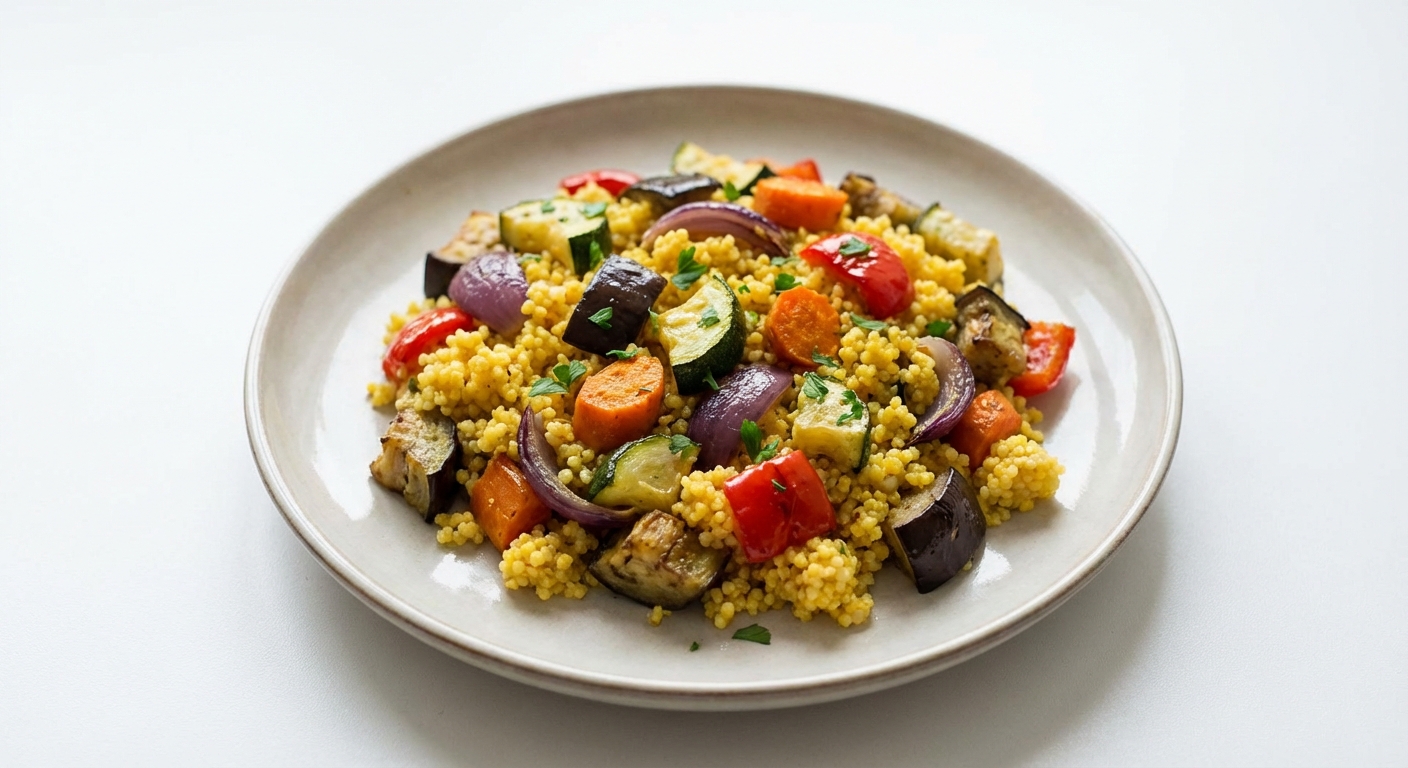 Jaglana z Kurkumą i Pieczonymi Warzywami