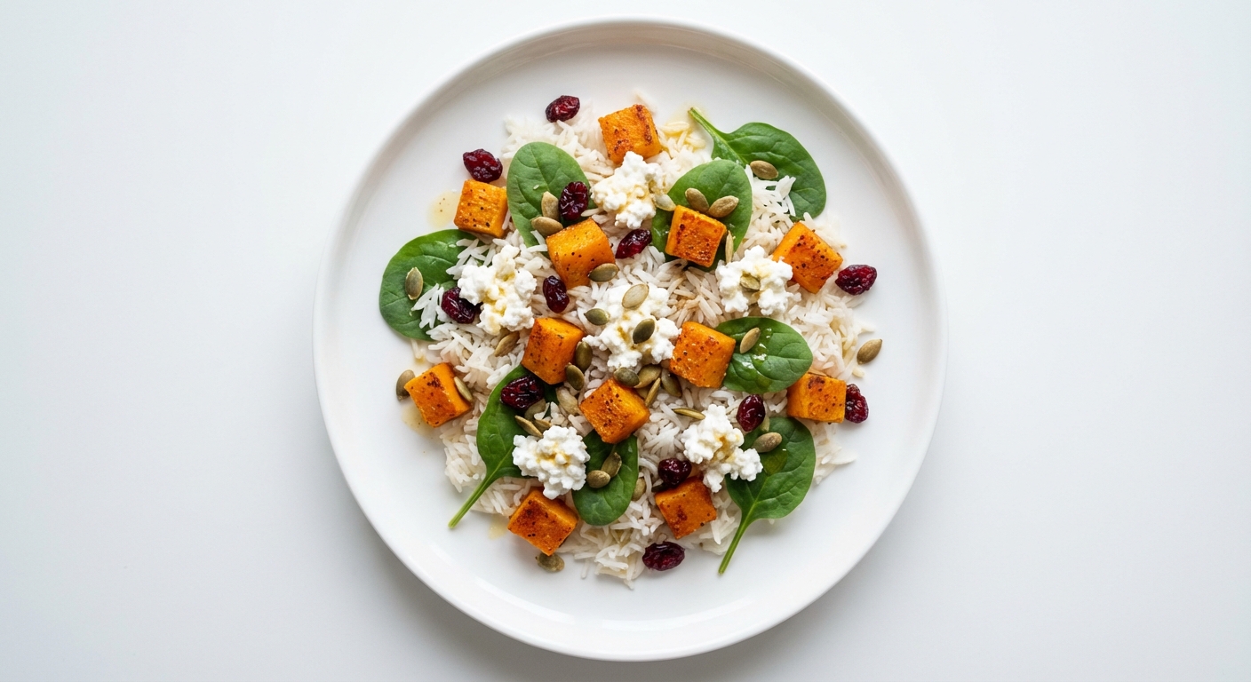 Sałatka z Dyni, Ryżu i Twarogu