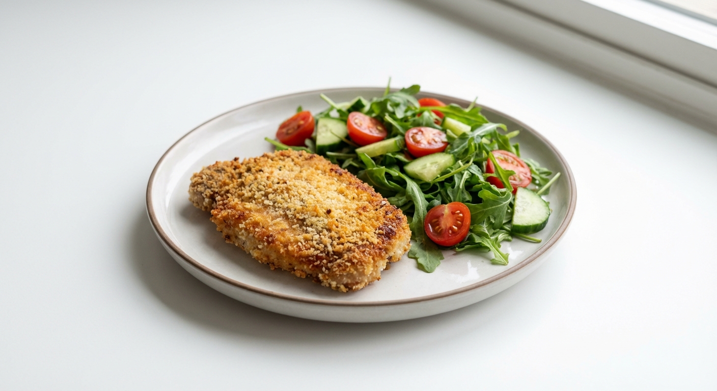 Schabowe w parmezanie z sałatką